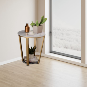 End Table In Gold Colour
